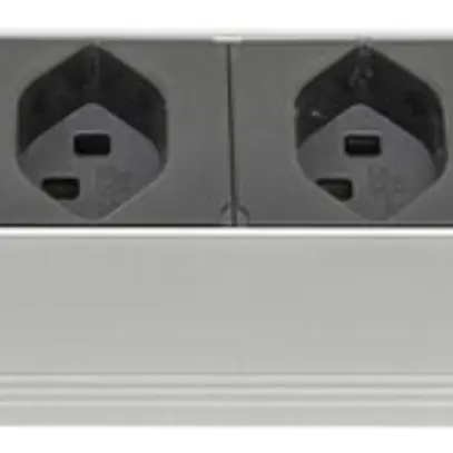 Prise multiple STEBA ALU PROfil 19" 1UH 8×T23, avec câble 3m T23, 16A noir 