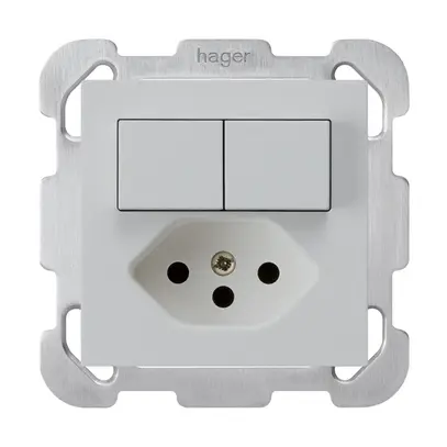 Combinazione INC 2×A-R/1P+T13 grigio chiaro kallysto con piastra di fissaggio 