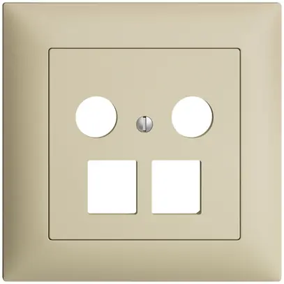 Kit d.recouvrement ENC Edue FMI, p.prise multimédia, p.2×RJ45 Keystone vanille 