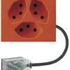 Presa INS 3×tipo 13 Hager FLF per cavo piatto Technofil L3 arancione 