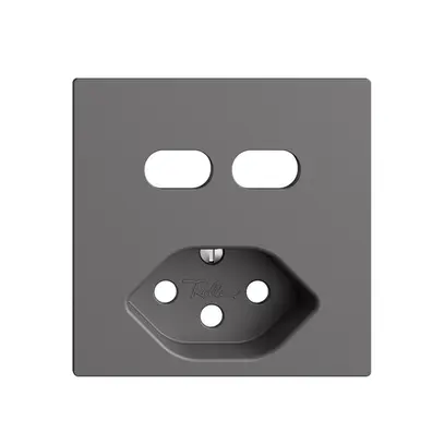 Kit di montaggio Feller EDIZIOdue per presa USB 2×tipo C + tipo 13 grigio scuro 