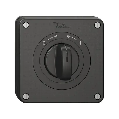 Contatto rotativo NUP NEVO, con manopola, KS, 0<->1, nero 