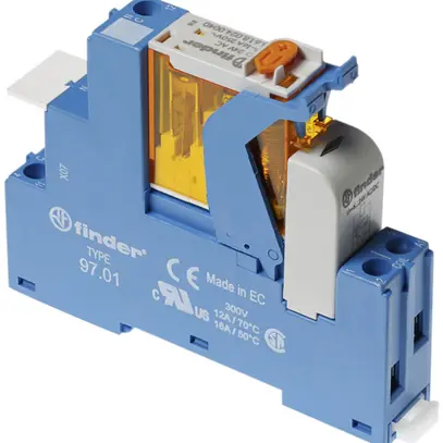 Relè di accoppiamento AMD Finder 4C.01, 1W 16A AgNi, 230VAC, morsetti a vite 