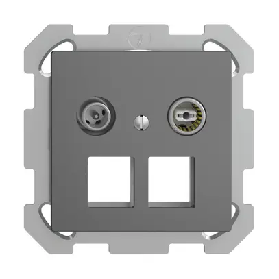 Presa multimedia 19dB INC Edue FM, presa d.passaggio, p.2×RJ45 Keystone, grs 