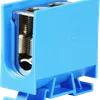 Borne de dérivation Woertz 70…120mm² 269A 800V vis 2×1 rail DIN 35mm bleu 