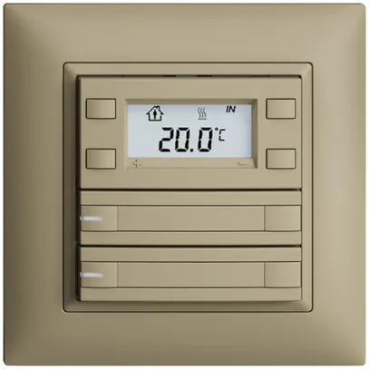 Poussoir RTH ENC KNX 2× EDIZIOdue FMI sand, avec pap.+LED RGB 