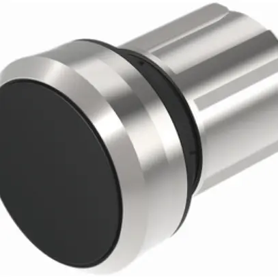 Poussoir INC EAO45, I, noir, anneau argent affleurant 