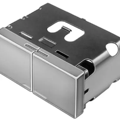 Capot à poussoir EAO03 18×38mm translucide, blanc 