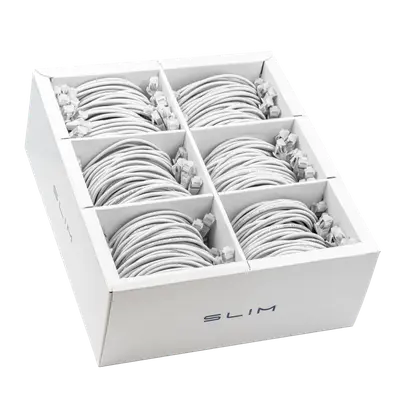 Cavo patch SLIM: 2m, bianco, 60 pezzi  Cat.6A, U/FTP, jack non infrangibile 