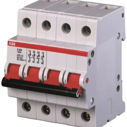 Interruttore AMD ABB E204, 45A 4L 4Ch, leva rosso, 4UM, "0-I" 