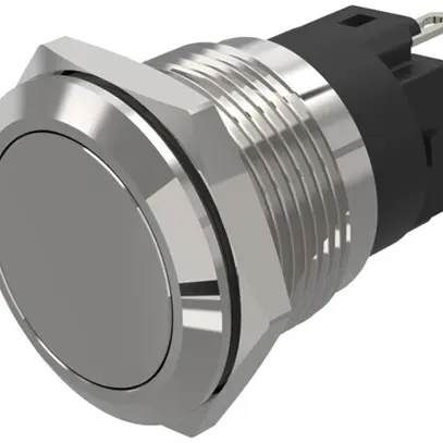 Drucktaster EAO 82 1COM Lötanschluss flach Ø19mm rastend Edelstahl 