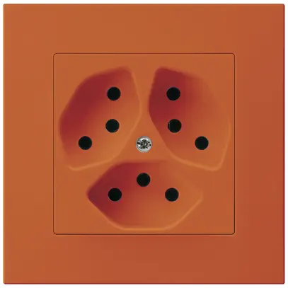 Prise ENC Hager KPR, 3×T13, 10A 250V, orange 