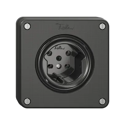 Prise NUPU NEVO, 1×T15, noir 