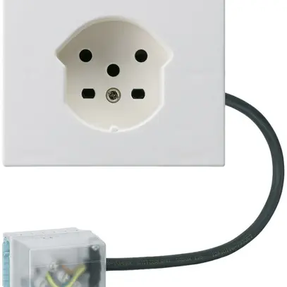 Prise FLF HA type 15 avec bornes enfichables adaptateur câble plat Power blanc 