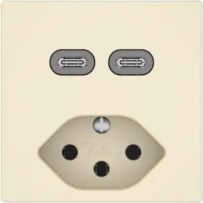 Presa di ricarica USB EDIZIO.liv SNAPFIX® USB C+C/T13 3A 230VAC cr 