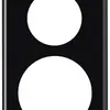 Placca di copertura basico 2×1 Ø43mm+Ø58mm nero 