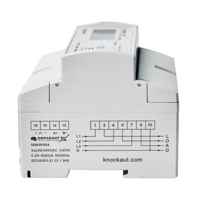 Compteur d'énergie triphasé / 80 A KnockautX, par BRELAG 
