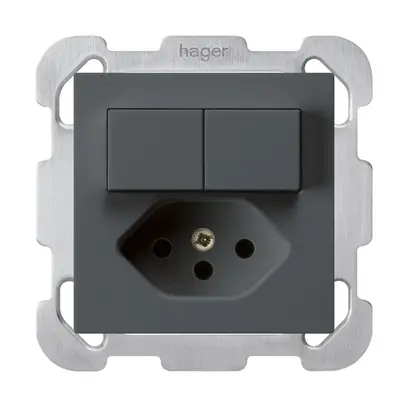 Combinazione INC 2×A-R/1P+T13 antracite kallysto 