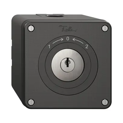 Contatto rotativo NAPU NEVO, con serratura&2 chiavi, KS, 1->0<-2, nero 