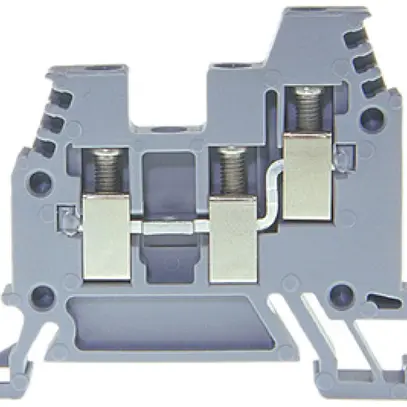 Borne de passage joignable Woertz 0.5…4mm² 32A 800V vis 3×1 rail DIN 35mm gris 
