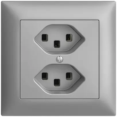 Prise ENC 2×T23 16A EDIZIOdue silver, avec bornes enf. 