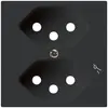Plaque frontale kallysto 2×T13/1 60×60mm noir pour prise 2×T13/1 