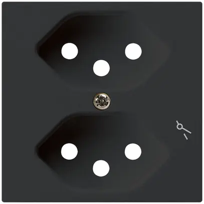 Plaque frontale kallysto 2×T13/1 60×60mm noir pour prise 2×T13/1 