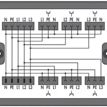 Box di distribuzione WAGO WINSTA, codice A, 1 passaggio 5L/6 uscite 3L, ne 