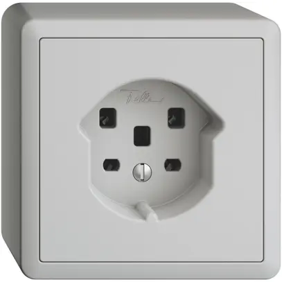 Prise AP EDIZIOdue T25 16A gris clair, bornes à vis 