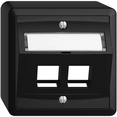 Kit de montage AP EDIZIOdue, avec capot de sortie oblique, pour 2×Keystone, noir 