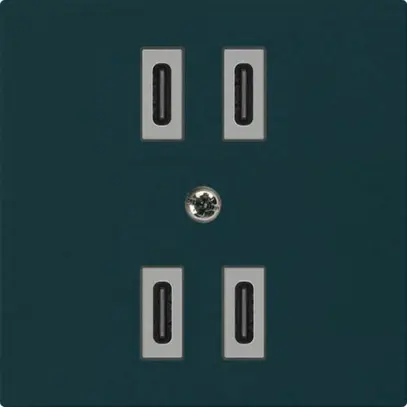 Prise de charge USB Hager kallysto 2×C-C 2×20W ou 4×10W 5V 60×60mm noir 