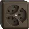 Prise AP 3×T23 16A EDIZIOdue coffee avec bornes enf. 