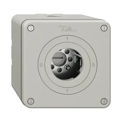 Interruttore rotativo NAPU NEVO, 0/1L, senza cilindro, KS, 0-1-0-1,grigio chiaro 