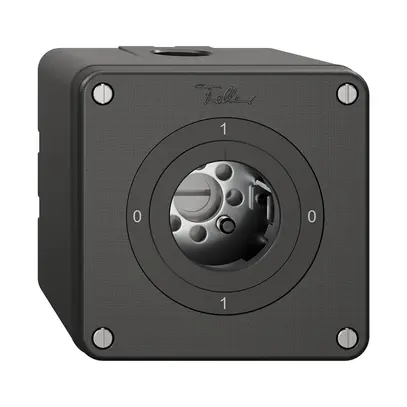 Interruttore rotativo NAPU NEVO, 0/1L, senza cilindro, KS, 0-1-0-1, nero 