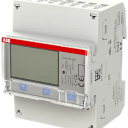 REG-Energiezähler ABB iBus B24 352-600, 3×6A Silber 2DI/2DO, RS-485 METAS 