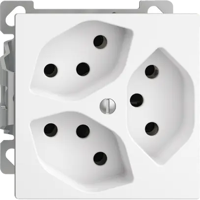 Prise AP EDIZIOdue 3×T13 blanc intérieur pour combin.a.shutter 