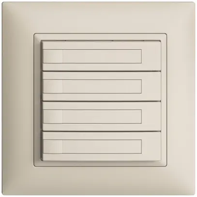 Poussoir univ. ENC 4×1t bornes à vis EDIZIOdue crema, avec papier 