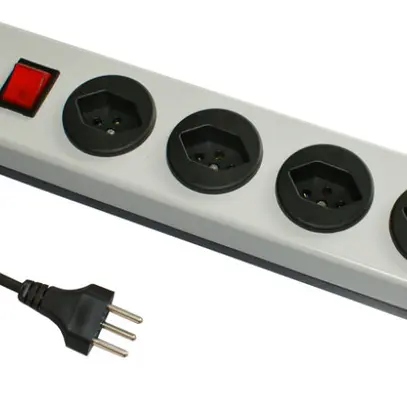 Presa multipla MH 5×T13 PowerLine, Td 3×1mm², 1.5m, nero 