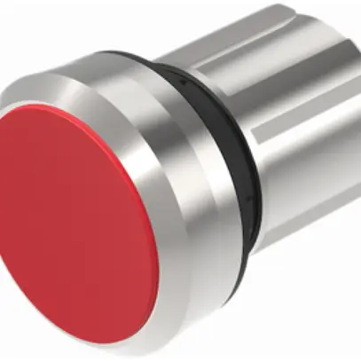 Pulsante INS EAO45, I, rosso, anello argento, a filo 