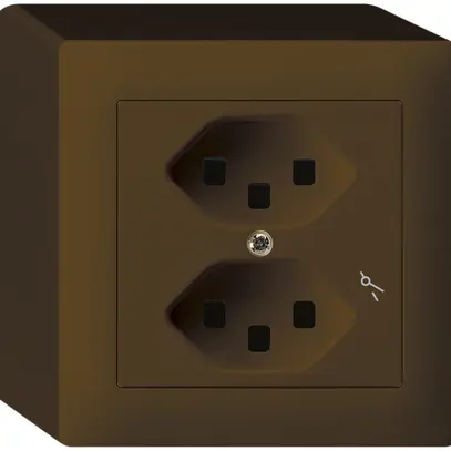 Presa AP Hager kallysto 2×T23 1×S Q marrone 