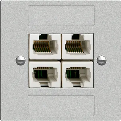 UP-Dose 4×RJ45/u 4P getr. EDIZIOdue silver ITplus 