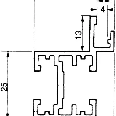 Profilo per placca contatore Al 38×23/29mm L=3m 
