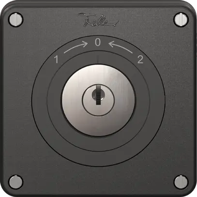 Schwenktaster NEVO, mit Schloss&2 Schlüsseln, KS, 1->0<-2, schwarz 