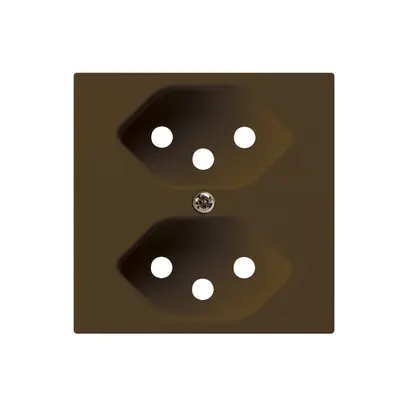 Placca frontale kallysto 2×T13 60×60mm marrone per presa 2×T13 