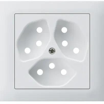 Kit frontal INC Hager kallysto pour prise G3 3×type 13 cadre enfichable blanc 