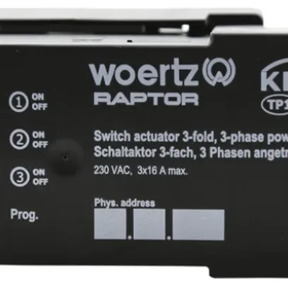 Attuatore-commutatore Woertz, 3 volte KNX L1/L2/L3 