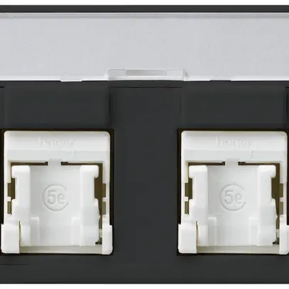 Presa FLF Hager cat.5e 2RJ45/u nero 