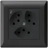 Prise ENC kallysto.line 3×T13/1 noir avec sécurité enfants 