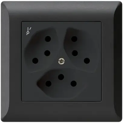 Prise ENC kallysto.line 3×T13/1 noir avec sécurité enfants 