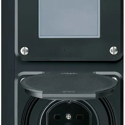 Combi AP 2×1 HA robusto schéma 3/type 15 bornes enfichables avec couvercle noir 